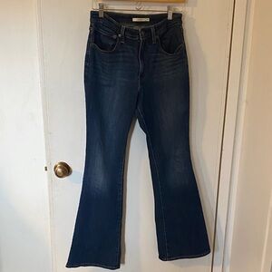 Womens Levi 726 Flare Dark Blue Jeans